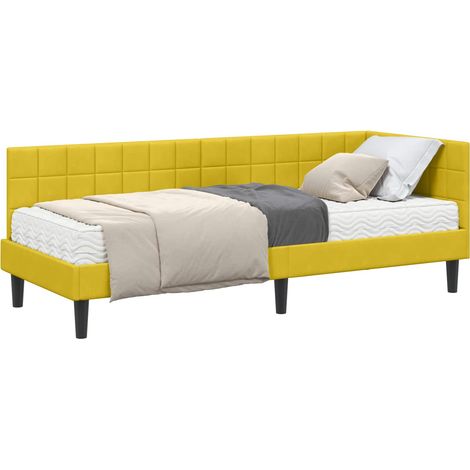 Maison Exclusive - Struttura Letto Angolare con Materasso 2 pcs Giallo Velluto (1/5)