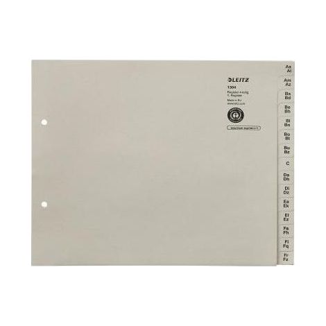 A-Z Register DIN A4 Überbreite Tauenpapier recycelt grau 60 Registerblätter (1/4)