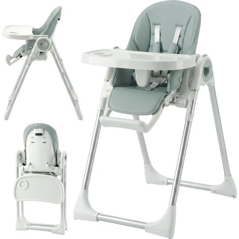 AIYAPLAY Seggiolone Pappa per Bambini 6-36 Mesi con Altezza Regolabile, Verde (1/5)
