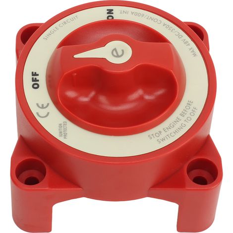 Disjoncteur de batterie 350 A 48 V, à double engrenage, rouge, sélecteur de batterie marine haute sécurité, compatible avec les batteries de camping-cars, de bateaux et d'automobiles 9004E (1/5)