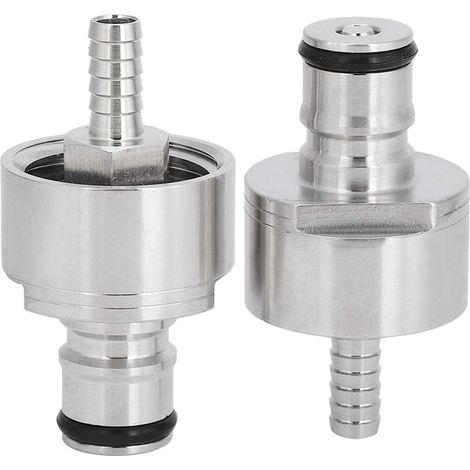 Bouchon de Carbonatation en Acier Inoxydable 2 Pièces, Type de Verrouillage Ardillon 5/16 Pouces avec Adaptateur de Filetage Hexagonal Amovible, pour les Bouteilles de Boissons (1/5)