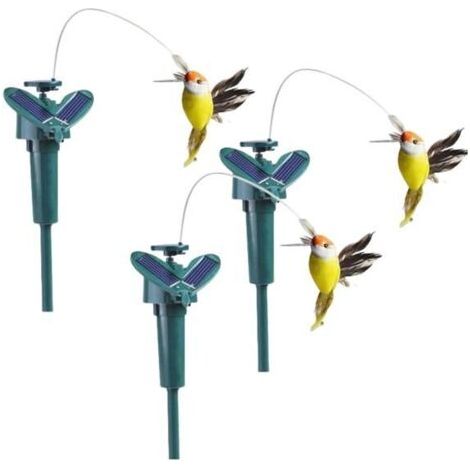 Set mit 3 schwebenden Solar-Kolibris, Gartendekoration auf Erdspießen, solarbetriebene, schwebende Kolibris, Kolibris in (1/5)