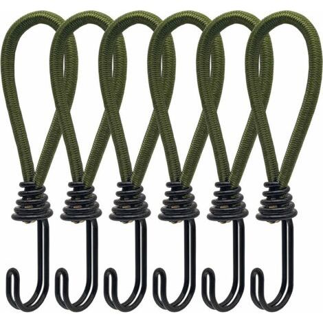 BUNTHAUS 6pcs Tendeur en caoutchouc avec crochets en spirale pour Tentes, bâches, bannières en PVC, pavillons, trampolines, voile d'ombrage (1/5)