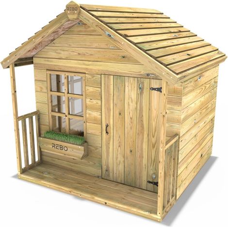 5ft x 5ft Children's Wooden Garden Playhouse - Sparrow
