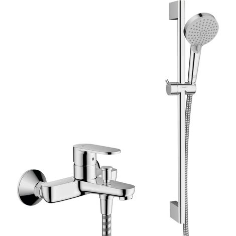 Hansgrohe Vernis Blend Set Miscelatore vasca/doccia + doccetta Ecosmart 2 getti + barra 65cm Cromo (71440000-Vernice) (1/5)