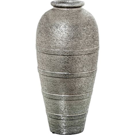 Vase argenté design pour élégance intérieure moderne - Argenté texturé (1/5)