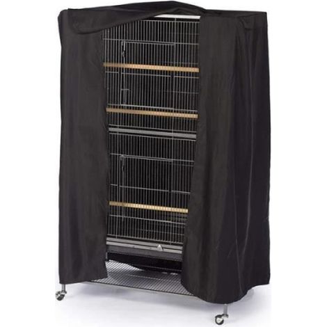 Housse de cage - VOLIERE - Grande taille - Coton respirant - Noir - Pour perroquets (1/4)