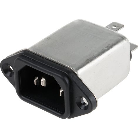 Filtre IEC Mâle RS PRO, 3A, 250 V c.a., Montage panneau ( Prix pour 1 ) (1/2)