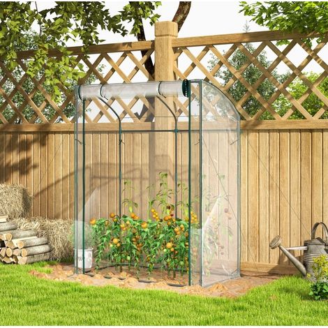 Serre de jardin 128x70x170 cm en acier transparent, gain de place pour jardin FloraGrace (1/5)