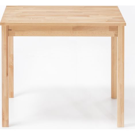 Table de salle à manger en bois hêtre massif huilé coloris naturel - longueur 70 x hauteur 76 x profondeur 70 cm (1/4)