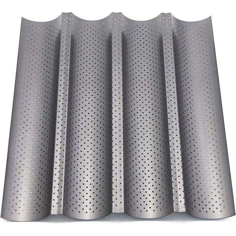 Plaque de Cuisson Perforée Moule 4 Baguettes Anti-adhésif Accessoire Indispensable pour Réussir des Baguettes, DIY (1/5)