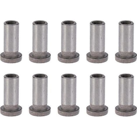 10 douilles de perçage en acier, bagues métalliques brossées, douilles de palier d'essieu, gabarits de palier-2.2X1.2cm-Silver (1/2)