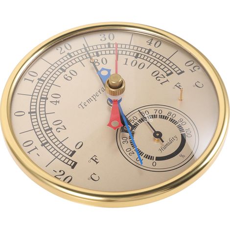Thermomètre et Hygromètre Analogique Intérieur et Extérieur en Verre et Plastique Mesure Température Maximale et Minimale Serrage Jardin Terrasse Précision Fiable et Usage (1/5)