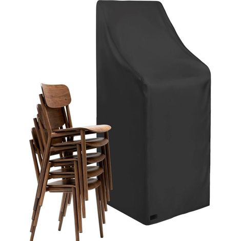 Housse de protection pour chaises de jardin, housse de protection pour chaises de terrasse, protège les chaises, tissu Oxford imperméable, 65 x 65 x 120 cm, noir (1/5)