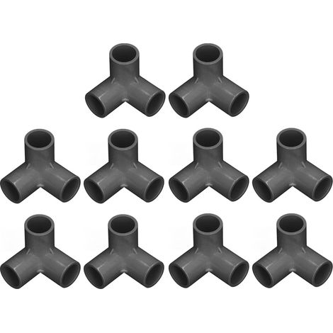 Raccordi a 3 vie per tubi, 10 pezzi, diametro interno 20 mm, connettore angolare per tubi in PVC con gomito a 90 gradi per tubi dell'acqua, per il fissaggio di giunti e connessioni. (1/5)