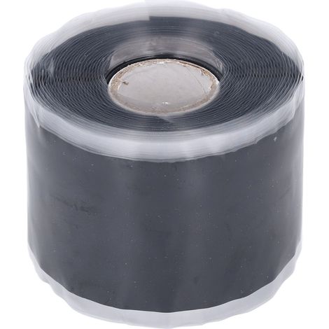 Ruban de réparation en caoutchouc de Silicone, 5m de longueur, 50mm de largeur, 0.8mm d'épaisseur, joint de fuite de tuyau d'eau auto-adhésif noir (1/5)