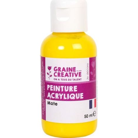 Peinture Acrylique - 50ml - Jaune - Brillant - Mixte (1/2)