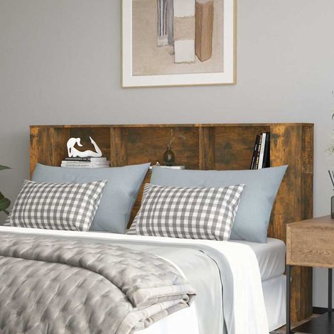 vidaXL Mueble cabecero roble ahumado 180x18,5x104,5 cm (1/5)