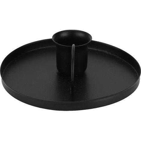 Porte-bougie rétro en métal forgé, support de chandelier, ornement de décoration intérieure, noir (1/5)