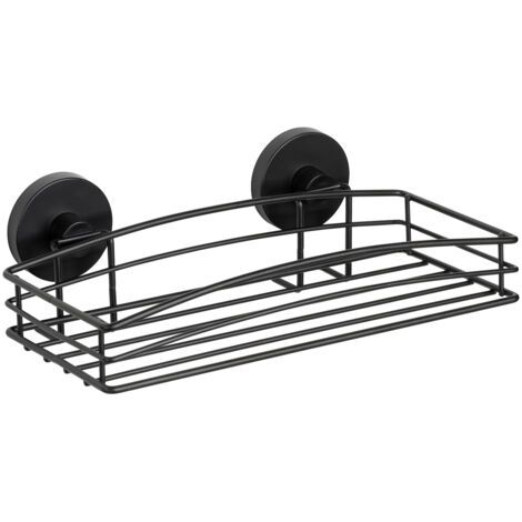 Wenko Vacuum-Loc étagère de douche noir mat 26x14 cm (1/5)