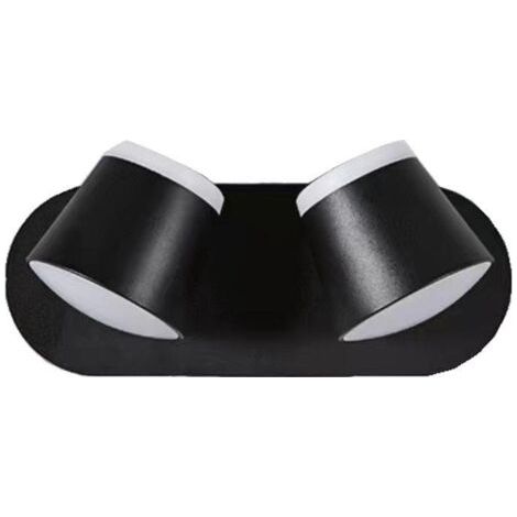 Applique LED murale extérieure 16 W Aluminium 2 spots rotatifs 360 ° Blanc chaud 3000 K Noir (1/3)
