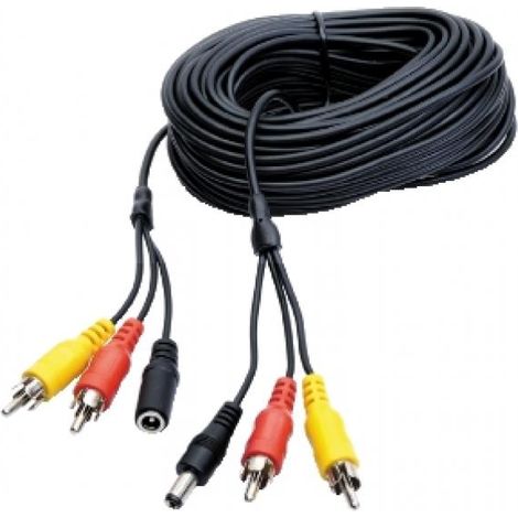 Cavo per telecamere 2 x RCA + alimentazione da 18mt