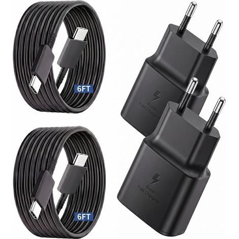 25W Chargeur USB C Rapide 2Pack avec Type C Câble de 2M pour Samsung/iPhone (1/5)