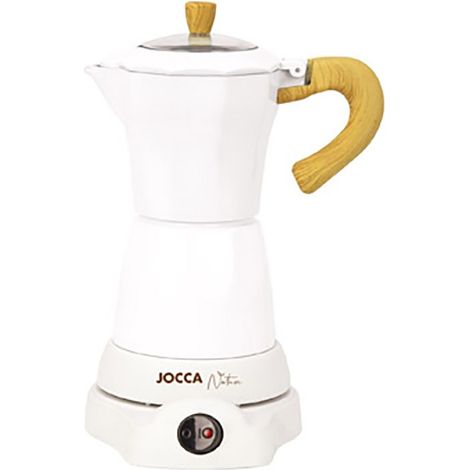 Máquina de café eléctrica Jocca Espresso en blanco para hasta 6 tazas con cabezal giratorio a 360.