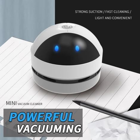 Mini Aspirateur de Table Conception de robot mignon, Chargement USB (1/4)