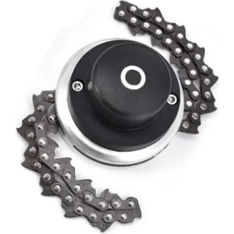 Tête de coupe-bordures à chaîne, tête de rechange en acier au manganèse pour tondeuse à gazon, trou de 2,5 cm (1 pouce).