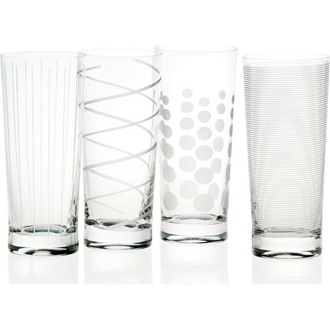 MIKASA Creative Tops Cheers Glasbecher de Glas, Set de 4, Multi-Color