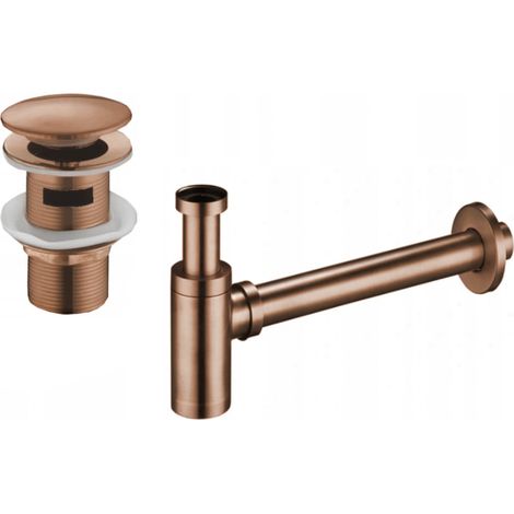 Mexen runder Waschtisch, halb versenkt, mit Klick-Klack-Stöpsel, mit Überlauf, Rosa Gold - 7992050-6 (1/3)