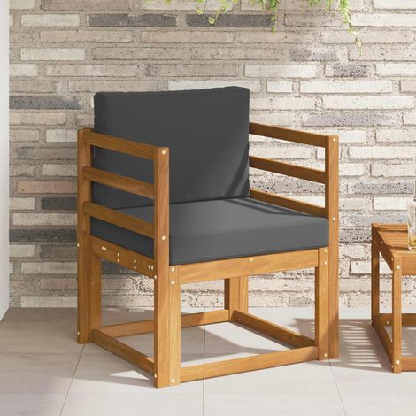 Outdoor-Sofa Massives Akazienholz und Polyester Natur
