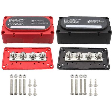 Robuster universeller elektrischer Verteilerblock für Boote, max. 48 V, max. 300 A, mit Sammelschiene und Sicherungen für Lkw, Wohnmobile und Pkw. (1/5)