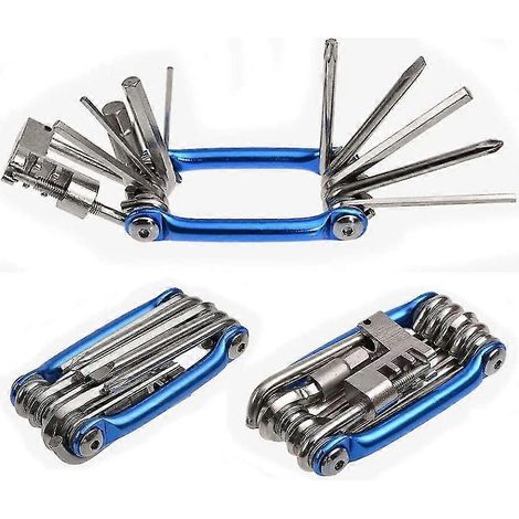 Outil de réparation de vélo pliable multifonction 11 en 1, outil de réparation de vélo, outil de réparation de vélo compact et léger, outil de réparation de vélo en acier inoxydable et réparation (1/4)