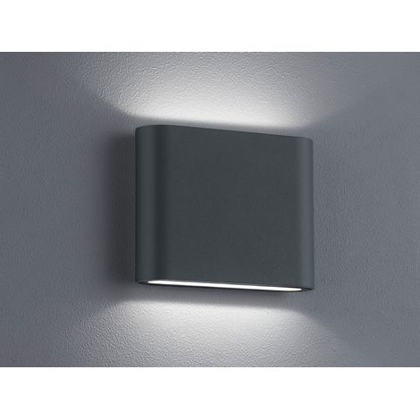 Rechteckige Wandleuchte Thames II Led Double Emission IP54 Anthrazit L11 cm Trio Lighting (1/5)