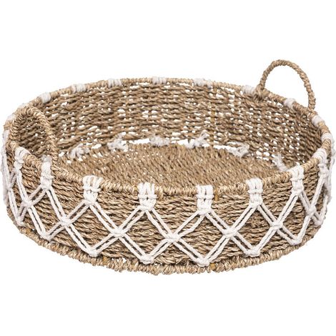Plateau en Macramé Coton et Roseau naturel D 38.5 cm - Atmosphera (1/3)