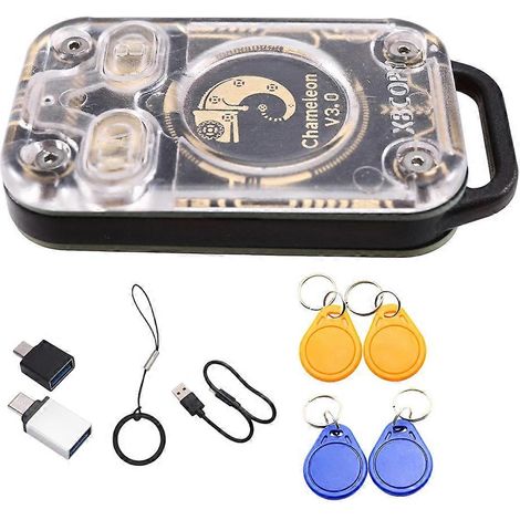 Chameleon V3.0 RFID-Chip-Emulator, 125K 13,56M IC-ID-Lesegerät, NFC-Kartenduplikator, Etikettenkopierer + 2 UID/CUID-Schlüsselanhänger (1/5)