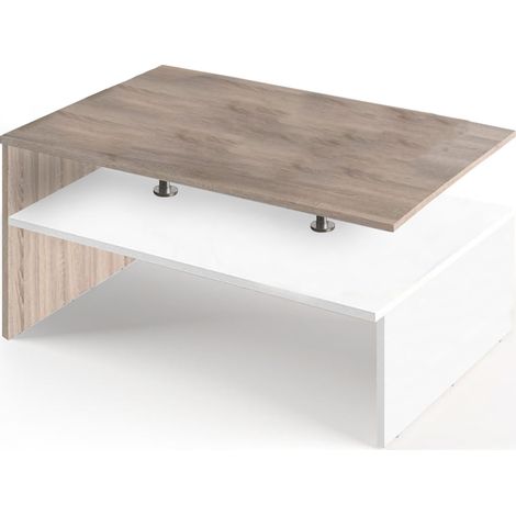 Tavolino Divano Salotto Rettangolare Design Moderno Legno MDF 2 Ripiani
