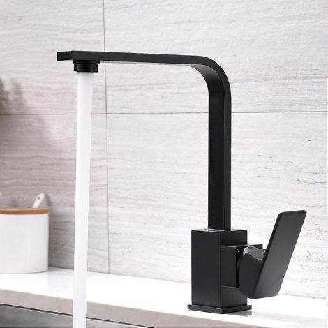 BEBUSINGOTO Küchenarmatur Küchenarmatur Küchenspüle Wasserhahn 360 Grad drehbar Spültischarmatur Spültischarmatur Schwarz (1/5)