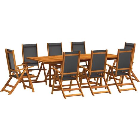 Maison Exclusive - Ensemble à manger de jardin 9pcs bois d'acacia solide textilène (1/5)