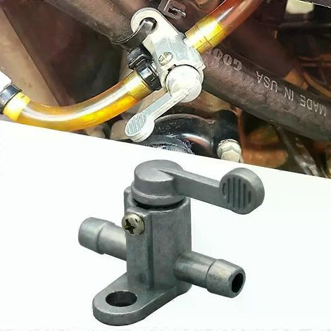 Robinet d'essence universel 8 mm (5/16") pour réservoir de moto, compatible avec les modèles Honda, Yamaha, motos tout-terrain, tondeuses à gazon et quads (PW50, PW80). (1/5)
