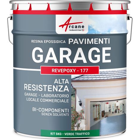 Resina epossidica per pavimenti garage - REVEPOXY - 177 - 5 kg (fino a 16 m² in 2 strati) Verde segnaletica - RAL 6024 - ARCANE INDUSTRIES
