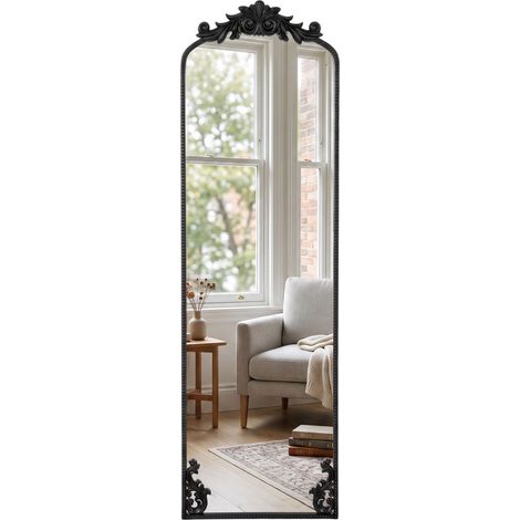 HOMCOM 50 x 160 cm Floor Mirror with Metal Frame, Black (1/5)