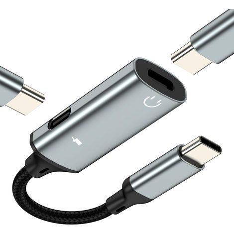 Adaptateur Double USB C Ecouteur Prise Jack Cable Casque pour 17 16 15 Pro Max Compatible avec S26 S25 Chargeur vers Audio Connecteur DAC Femelle splitter et pour (1/5)