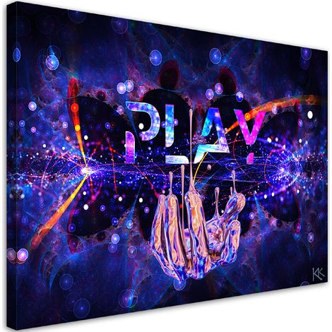 Quadro su tela, Neon con il gioco dell'iscrizione - 100x70 (1/5)