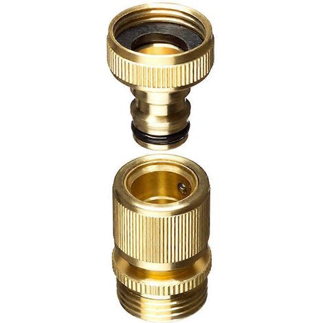 1 adaptateur de robinet d'arrosage à raccord rapide en laiton 3/4" pour tuyau d'arrosage (1/4)