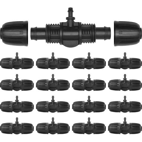 Connecteur En 4/7 T Barbelé Pour Irrigation, Universel Pour Tuyau PE Système D'irrigation De Jardin Pelouse Et Ferme Facile À Installer Résistant Et Durable. (1/5)