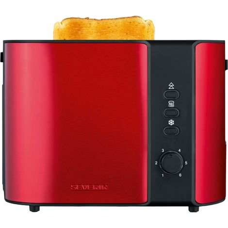 Severin AT2217 Toaster 2 Scheiben, 800 W, Röstelektronik, inox-rot