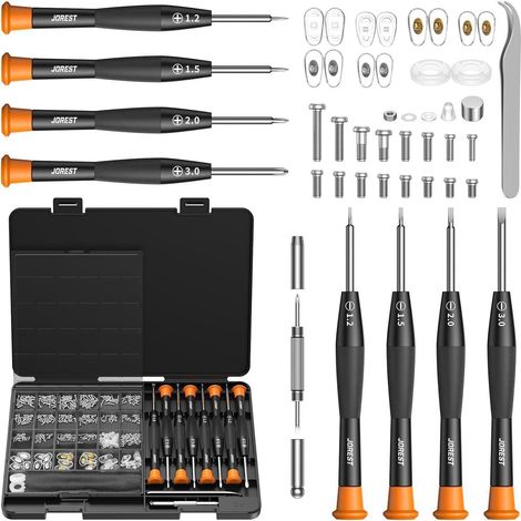 Brillen Reparaturset mit Schrauben, Nasenpads und Präzisionsschraubendrehern (1/5)